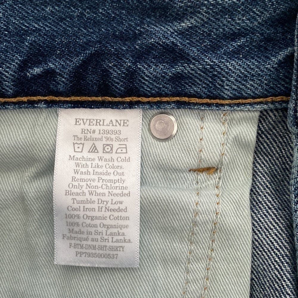 Everlane  Denim High Rise Button Fly Shorty Shorts NWT - Picture 4 of 5